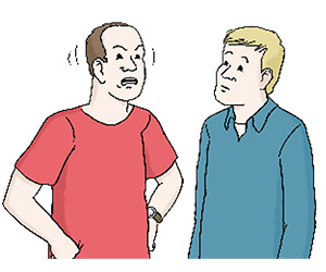 Zeichnung von zwei Menschen, die sich streiten